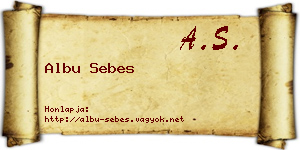 Albu Sebes névjegykártya